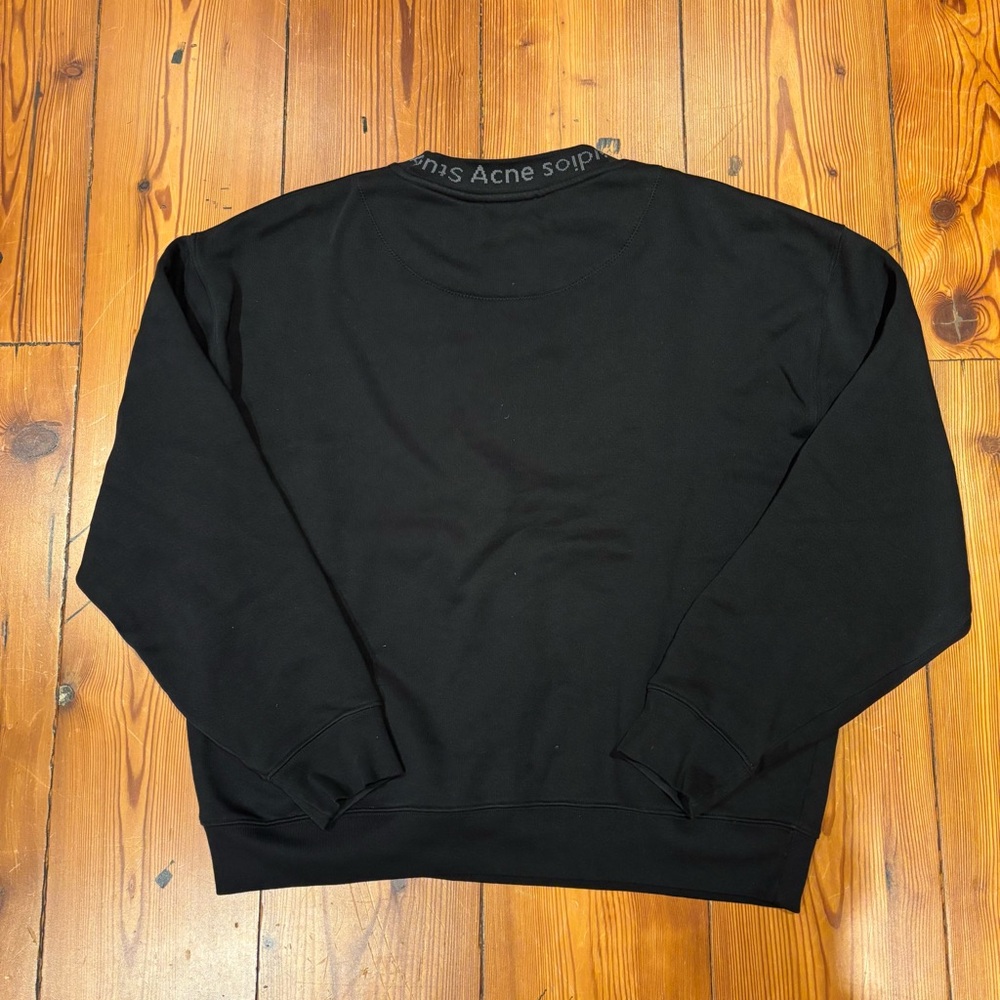 Acne Black Logo Crewneck Men's Sweater - Picture 2 of 4